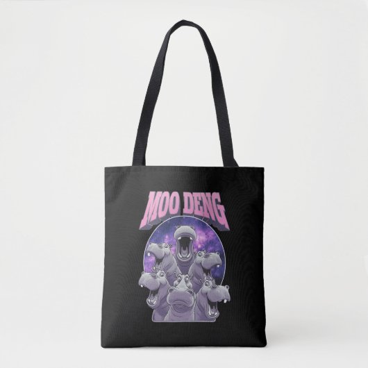 MOO-DENG DE BEROEMDE BABY PIGMY HIPPO MOODENG TOTE BAG (Voorkant)