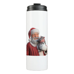 Moo Deng De Hippo Held van de Kerstman Thermosbeker