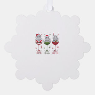 Moo-deng Drink Drink Drink bril Kerst Baby Ornament Kaart