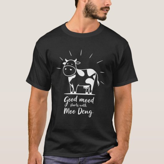 Moo Deng Good Mood Minimalist T-shirt (Voorkant)