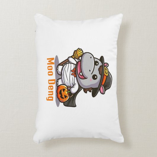 Moo Deng Halloween Pillow Accent Kussen (Voorkant(Verticaal))