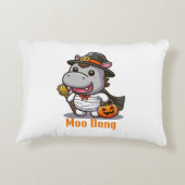 Moo Deng Halloween Pillow Accent Kussen (Achterkant)