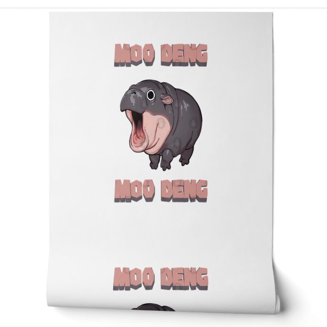 Moo-Deng het Baby Hippo T-shirt Behang (Afrollen)