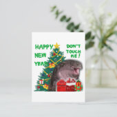 Moo Deng Hippo Christmas Briefkaart (Staand voorkant)