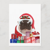 Moo Deng Hippo Christmas Briefkaart (Voorkant)