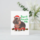 Moo Deng Hippo Christmas Briefkaart (Staand voorkant)