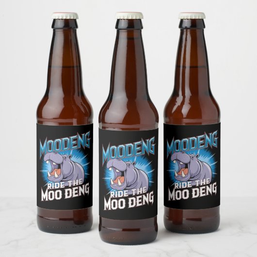 MOO DENG Hippo Ride The MOO DENG Bier Etiket (Flessen)