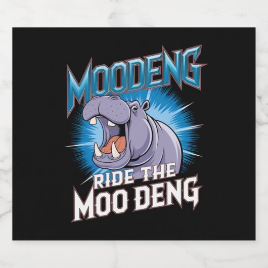 MOO DENG Hippo Ride The MOO DENG Bier Etiket (Enkel label)
