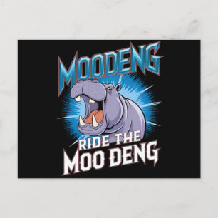 MOO DENG Hippo Ride The MOO DENG Briefkaart