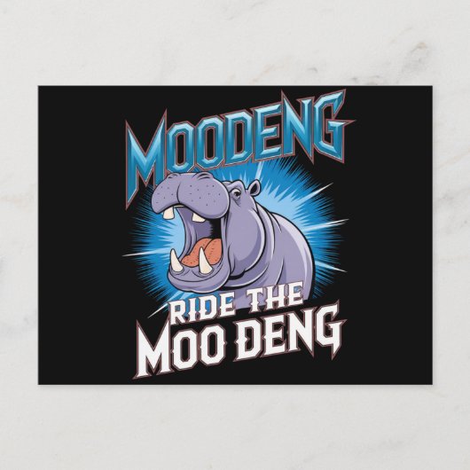 MOO DENG Hippo Ride The MOO DENG Briefkaart (Voorkant)