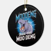 MOO DENG Hippo Ride The MOO DENG Keramisch Ornament (Links)