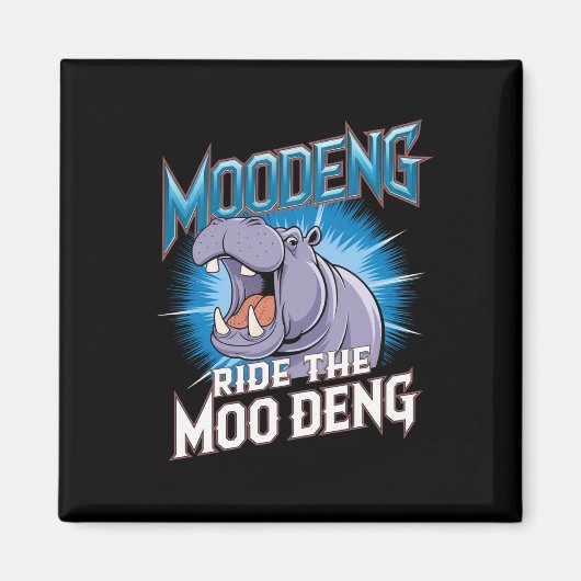 MOO DENG Hippo Ride The MOO DENG Magneet (Voorkant)