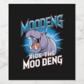 MOO DENG Hippo Ride The MOO DENG Wijn Etiket (Enkel label)