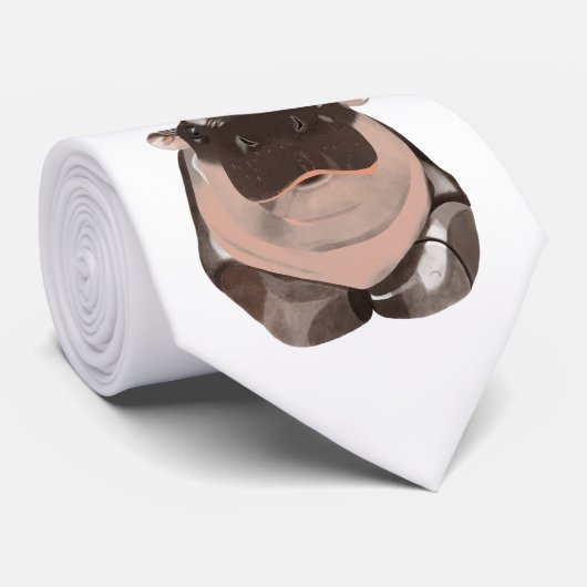 Moo Deng Hippo Stropdas (Opgerold)