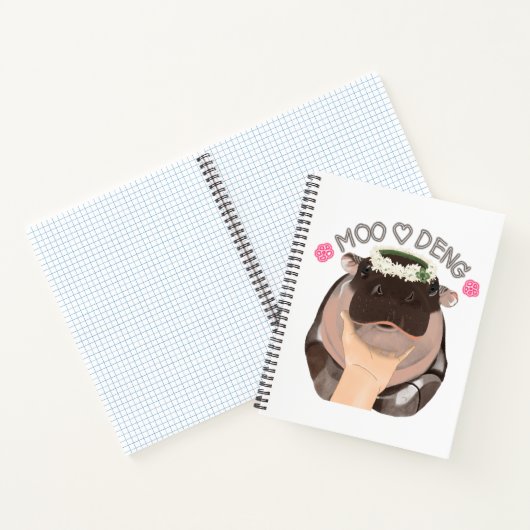 Moo Deng Hippo uit Thailand Notitieboek (Binnen)