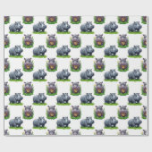 Moo Deng Hippopotamus Animal Pattern Design Cadeaupapier (Vlak)
