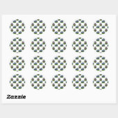 Moo Deng Hippopotamus Animal Pattern Design Ronde Sticker (Vel)