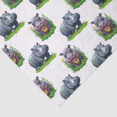Moo Deng Hippopotamus Animal Pattern Design Tissuepapier (Detail)