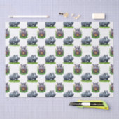 Moo Deng Hippopotamus Animal Pattern Design Tissuepapier (Craft)