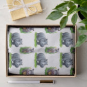 Moo Deng Hippopotamus Animal Pattern Design Tissuepapier (Geschenk)