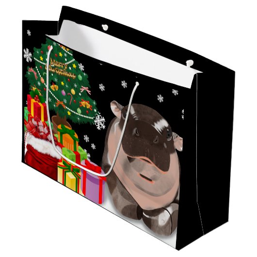 Moo Deng Nijlpaard Groot Cadeauzakje (Voorkant Gekanteld)