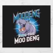 MOO DENG Nijlpaardrit De MOO DENG Bier Etiket (Enkel label)