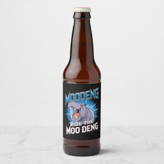 MOO DENG Nijlpaardrit De MOO DENG Bier Etiket (Voorkant)