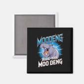 MOO DENG Nijlpaardrit De MOO DENG Magneet (Voorkant / Achterkant)