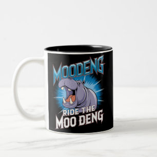 MOO DENG Nijlpaardrit De MOO DENG Tweekleurige Koffiemok