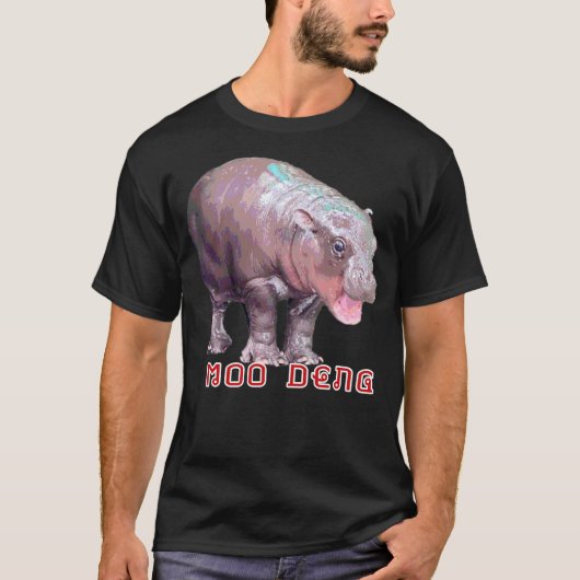 Moo Deng Pygmy Baby HIppo Hippopotamus Zoo Animal T-shirt (Voorkant)