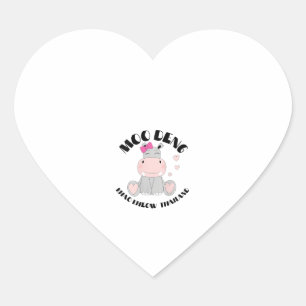 Moo Deng Pygmy - De Schattigee Baby Hippo T Hart Sticker