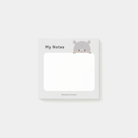Moo Deng Pygmy Hippo Post-it® Notes (Voorkant)
