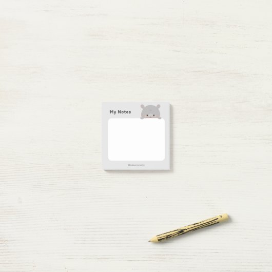Moo Deng Pygmy Hippo Post-it® Notes (Op bureau)