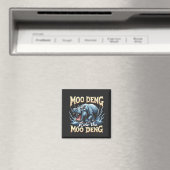 Moo Deng Ride the Moo Deng Funny Hippo Magneet (Insitu (Vaatwasser))
