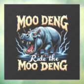 Moo Deng Ride the Moo Deng Funny Hippo Raamsticker (Vel 3)