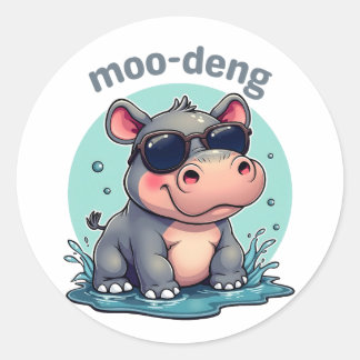 moo deng ronde sticker