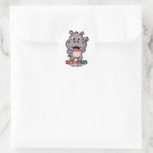 Moo Deng Schattigee Cartoon Hippo Ronde Sticker (Tas)