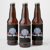 Moo Deng Stuiterend Varken in Thaise Afbeelding Ba Bier Etiket (Flessen)