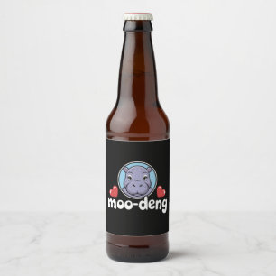 Moo Deng Stuiterend Varken in Thaise Afbeelding Ba Bier Etiket