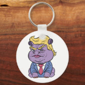 Moo Deng voor Trump Sleutelhangers, Donald Trump 2 Sleutelhanger (Voorkant)