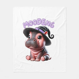 Moo-Deng Witch Halloween Hippo Schattige Baby Pygm Fleece Deken