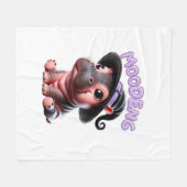 Moo-Deng Witch Halloween Hippo Schattige Baby Pygm Fleece Deken (Voorkant (Horizontaal))