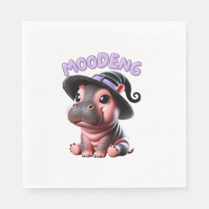 Moo-Deng Witch Halloween Hippo Schattige Baby Pygm Servet