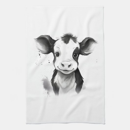 "Moo-dern Kitchen" Handdoek - Droog je handen, ver (Verticaal)