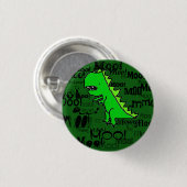 Moo! Dinosaur Ronde Button 3,2 Cm (Voorkant /achterkant)