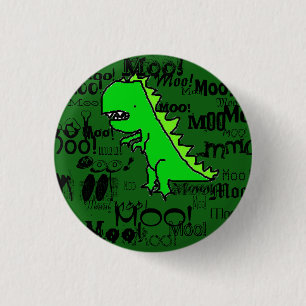 Moo! Dinosaur Ronde Button 3,2 Cm