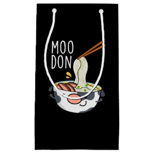 Moo-don Funny Udon Pun Dark BG Klein Cadeauzakje