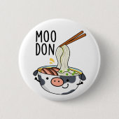 Moo-don Funny Udon Pun Ronde Button 5,7 Cm (Voorkant)