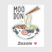 Moo-don Funny Udon Pun Sticker (Vel)