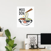 Moo-don Grappige Udon Grappen Poster (Thuiskantoor)